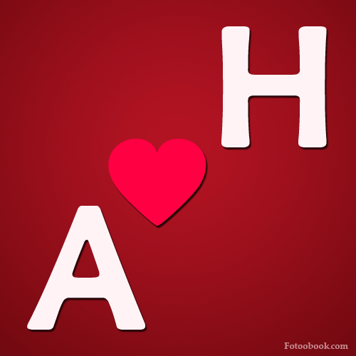صور حرف A مع H , صور a و H رومانسية حب , خلفيات قلب جديدة 2017
