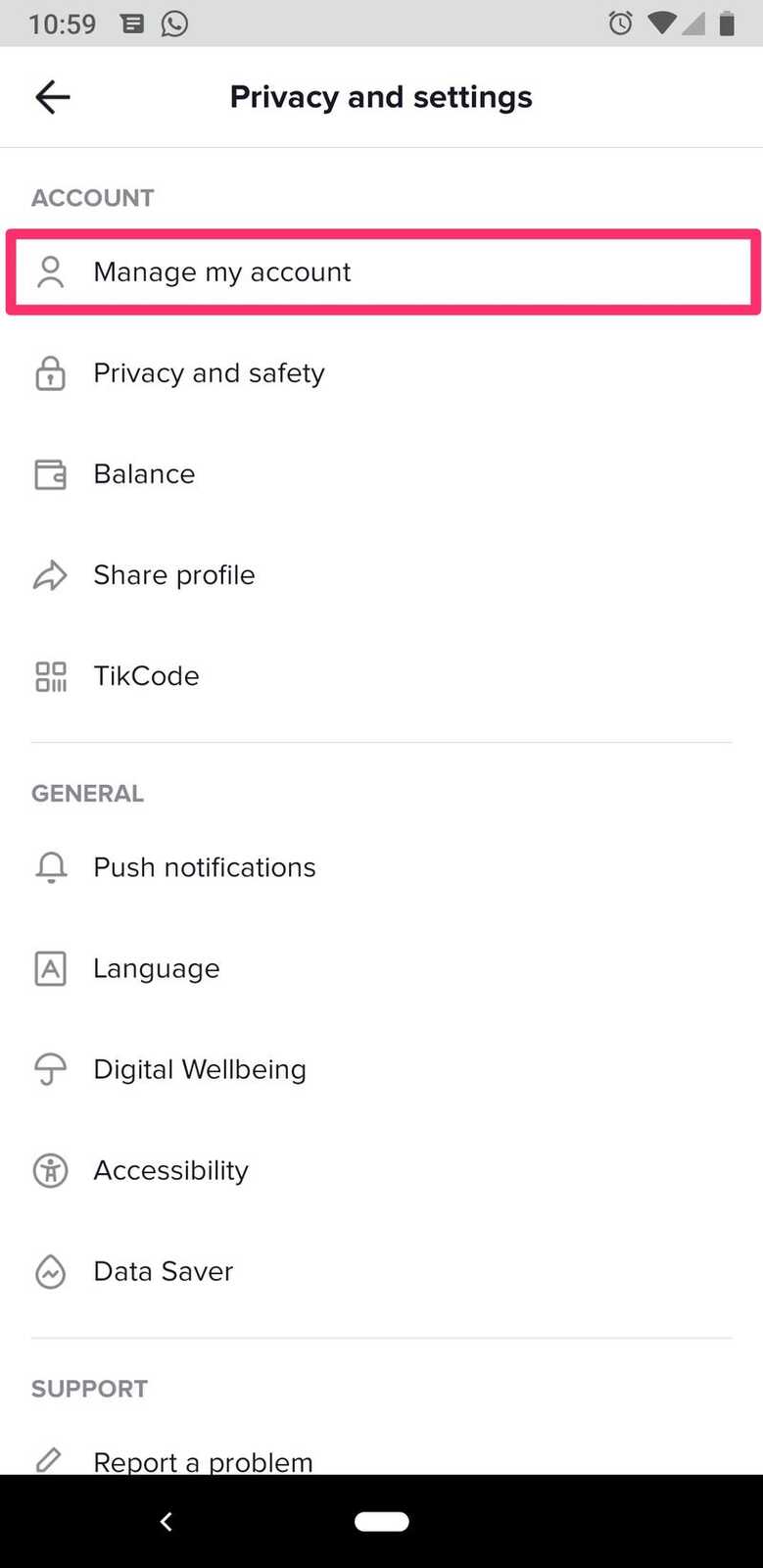 كيفية حذف حساب تيك توك