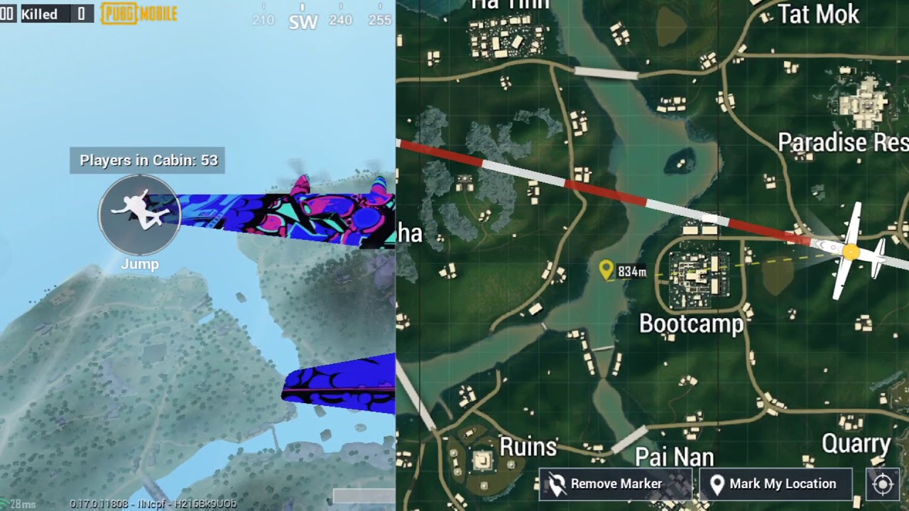 The island in the middle of the river, west of Bootcamp in Sanhok.