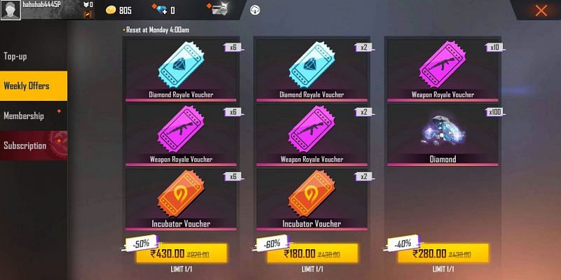 Free Fire Diamonds