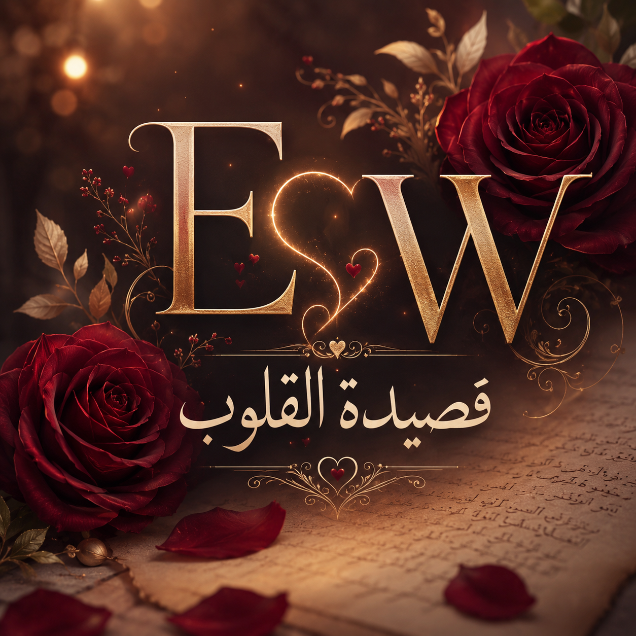 حرف E مع حرف W مكتوب عليه العمر معك